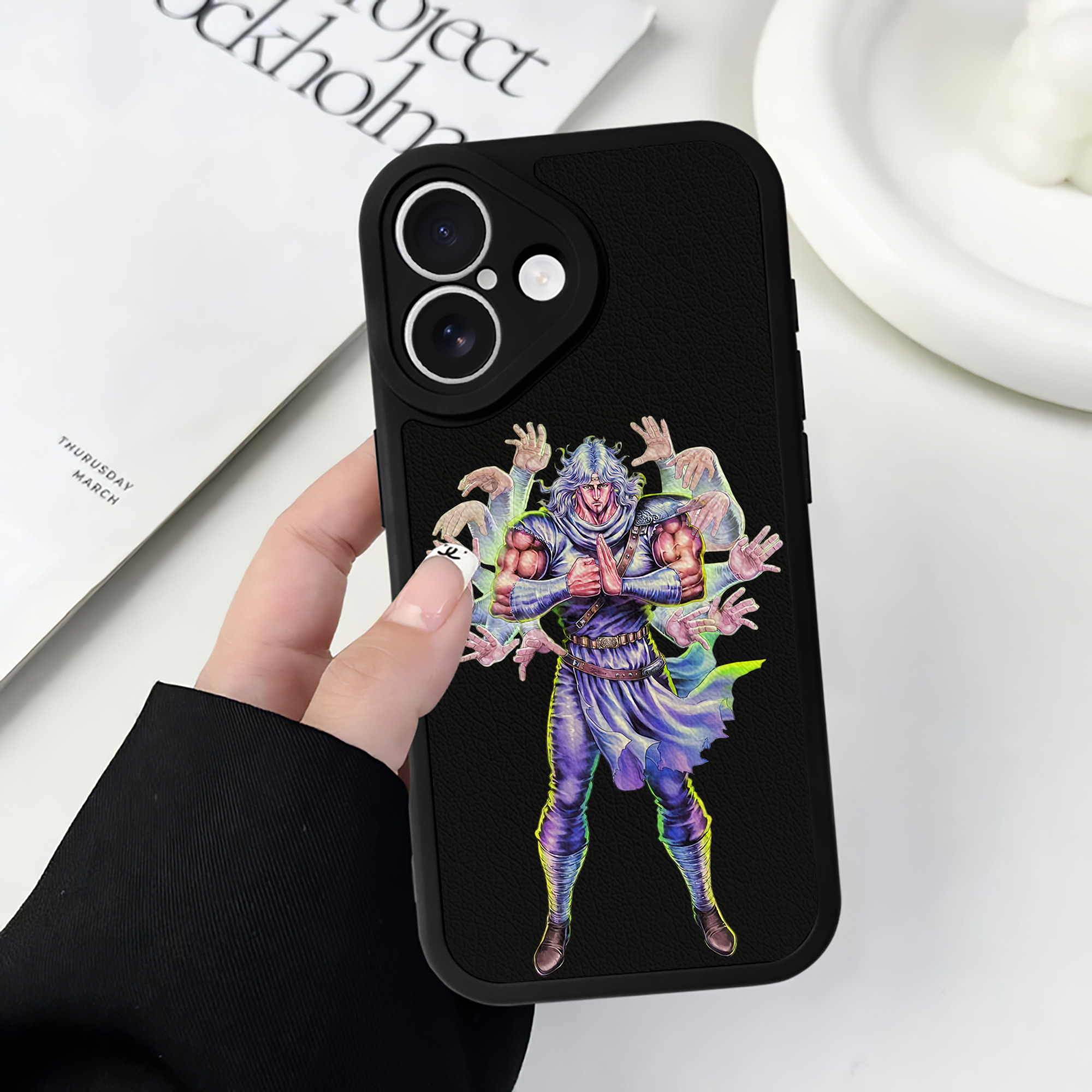 （画像用） 北斗の拳 Fist of the North Star 【iPhone 16シリーズ対応】シリコンスマホケース（レザー調） 材質：シリコン